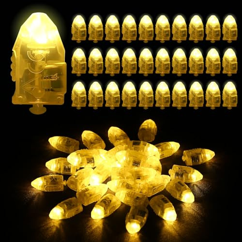 Encham Mini LED 30 Stück Warmweiß Ballon Lichter Beleuchtung Licht Batteriebetrieben wasserdicht für Papierlaterne Luftballons für Hochzeit Weihnachten Halloween Partysdeko