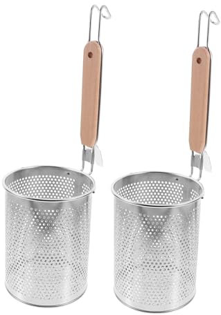 Cabilock Colador De Pasta De Acero Inoxidable 12 Cm Perforado Cuchara Para Colar Alimentos Fácil De Limpiar Utensilio De Cocina Para Freír y Servir 2 Piezas