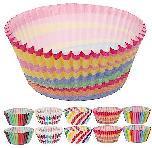 IMIKEYA 500pcs Baking Cups for Mothers Day Greaseproof Paper Liners Muffin Cases Tulip Muffin Wrappers Birthday Party Decor