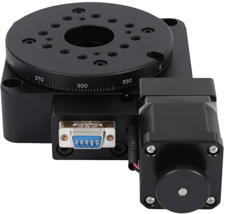 AXGCAA Drehplattform, 360° elektrische optische Drehplattform, 100 mm hochpräziser Drehtisch mit Lager, motorisierte Drehbühne, Schneckengetriebe, für die industrielle Produktion