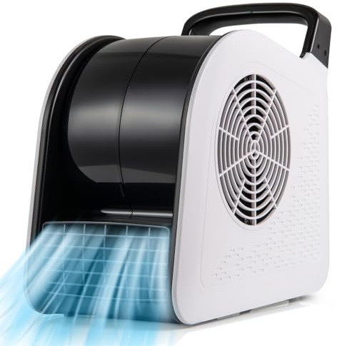 GOPLUS Bodengebläse, Air Mover Gebläse 130W mit 3 Luftgeschwindigkeiten, 185° drehbarem Kopf, Standventilator tragbar, Windmaschine, für Zuhause, Garage und Fitnessstudio