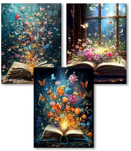 WEMEON 3 Pièces Peinture Numero Adulte - DIY Livre Peinture par Numero Adultes, Inclure Acrylique et pinceau, Loisirs Activités D'art Artisanales Kit Paint by Numbers.(30x40cm sans Cadre)