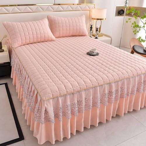 Bett Hussen Umrandung Bettrock Mit Spitze Bed Skirts & Valances Boxspringbett Hussen Bezug Komplett 180x200 Bettrock Tagesdecke(#9,120x200cm)