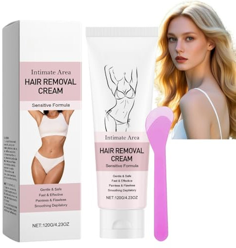 Intimate Area Hair Removal Cream,Bikini Hair Removal Creams,Fast Acting & Soothing Hair Remover,Depilatory Cream,Hair Remover Cream,Hair Removal Cream Sensitive Skin,Equipped with a Scraper