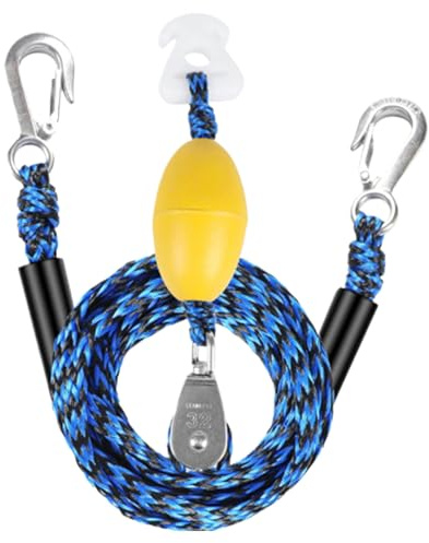 Harnais de remorquage pour ski nautique – Ligne de traction, corde marine | Harnais de remorquage flottant multi-usages, ligne de remorquage forte résistance, cordon de poignée réglable, câble haute