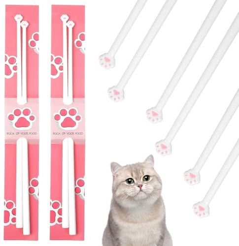 Hpmjz 5 Stück Katzenpfoten Essstäbchen, 25cm Essstäbchen mit Katzenpfoten Essstäbchens Süße Pfotenabdrücke Nicht-Schlupf-Stäbchen Wiederverwendbare für Küche Zuhause Hotel Restaurant