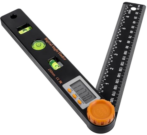 Toddmomy Righello Angolare Digitale Portatile con Blocco Angoli Goniometro Multifunzione in Materiale Resistente Strumento Preciso per Misurazioni Angolo per Falegnameria e Lavori di