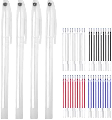 20 Stück Hitze Löschbar Stifte, 4 Farben Hitze Abwischbare Stifte Wärmeradierbare Stoffmarkierstift Hitze Löschbar Stoff Stifte Farben Löschbarer Kugelschreiber Trickmarker Nähen für Leder Kleidung
