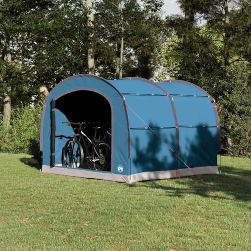 Fahrrad-Lagerzelt Blau, 268 x 240 x 191 cm Polyester, wasserdicht, mit Tragetasche, für sicheren Fahrradschutz im Außenbereich