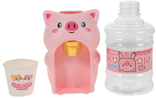 NOLITOY Dispensador de Agua Juguete, Mini Fuente de Agua de Plástico Rosa, Modelo de Cerdito Extraíble, Juguete Educativo para Juego de Simulación y Desarrollo de Color Color Aleatorio