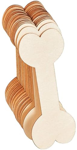 CALLARON 20pcs Wooden Dog Bone Cutouts DIY Tags for Hand-Painted Crafts, Blank Bone Shaped Wood Chips for Home Decoration and Creative Graffiti Projects