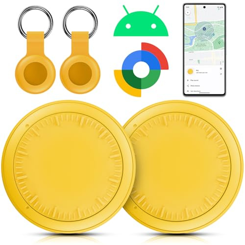Air Tracker Tag Android, 2 Pezzi Smart tag Android, Funziona con Google Dov'è App, Bluetooth Trova Oggetti, Air Tracker Tag Bluetooth Localizzatore Chiavi per Chiavi/Bagagli/Valigie