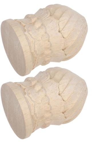 Gadpiparty Adornos para Vallas de Madera, 2 Remates de Piña Tallada sin Terminar, Piezas Decorativas para Muebles y Postes, Uso en Exteriores E Interiores del Hogar