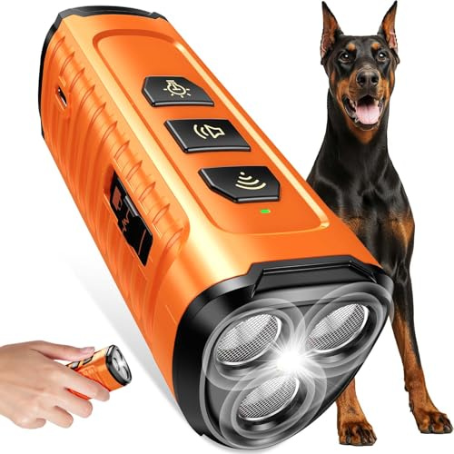 Cbersmg Hunde-Bell-Abschreckungsgerät, 3 x Anti-Bell-Gerät für Hunde, 5 Modi, stoppt Nachbarn, Hundebellen, Nicht mehr sicher für alle Hunde, 15 m Bell-Kontrolle, für drinnen und draußen, mit