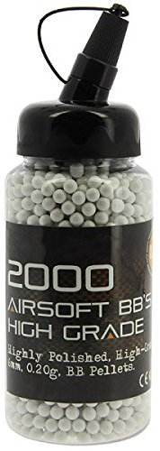 G8DS® Softair Munition Airsoft 6mm BB weiß poliert 2000 STK 0,20g im Beutel