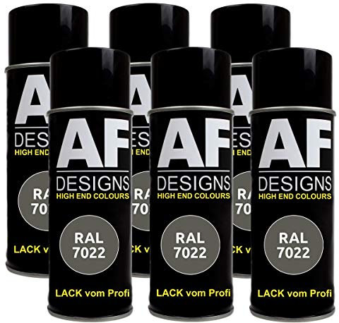 6 X RAL vernice spray per auto vernice colorata vernice spray RAL 7022 grigio scuro opaco