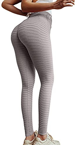 ERZU Lifting Anti celluliter leggings för kvinnor hög midja yogabyxor träning magkontroll sport tights leggings träning löpning rumplyft tights