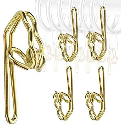 Confezione da 100 ganci per tende in metallo, facili da installare per tende, accessori per borse, ganci per tende, ganci per germogli di fagioli, ganci in metallo