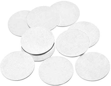 sourcing map 10 Stück Stanzen von Runden DIY Etiketten aus Aluminium für Basteldekoration 38mm