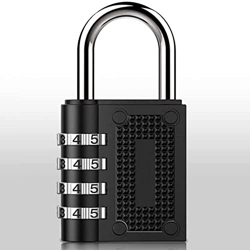 1 x Secure 4-Digit Combination Padlock for Gym, School, and Employee Lockers, Cabinet, Toolbox - Outdoor Combination Lock for Gate, Door, Shed, Fence Black 1 Pack