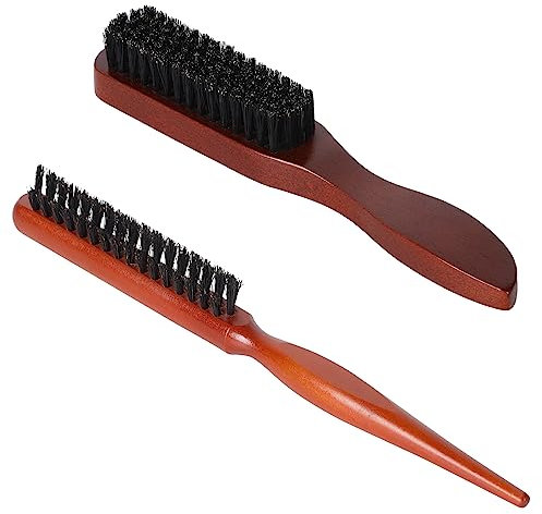 shockassist 2 Haarbürsten mit Wildschweinborsten, boar bristle brush, Wildschweinborsten Bürste, sleek bun bürste – weiche Naturborsten – groß und klein – Haar und Bart Styling, für Alle Haartypen