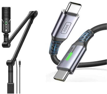 Sennheiser Profile Streaming Set mit USB-Mikrofon, Boomarm und Tasche, INIU 100W 2m 5A PD QC 4.0 Ladekabel C-C
