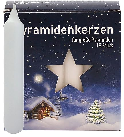 OLShop AG 12er Pack Ebersbacher Pyramidenkerzen groß, Weiß (Ø x H) 17 x 105 mm 216 Stück