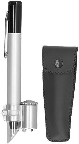 Taschenmikroskop mit LED Licht, 50X Stift Typ Mikroskop Pocket Microscope Magnifier, handmikroskop Tragbares Mikroskop LED Lupe Mikroskop Magnifier Mit Skala Für Studenten, Labor, Schmuck