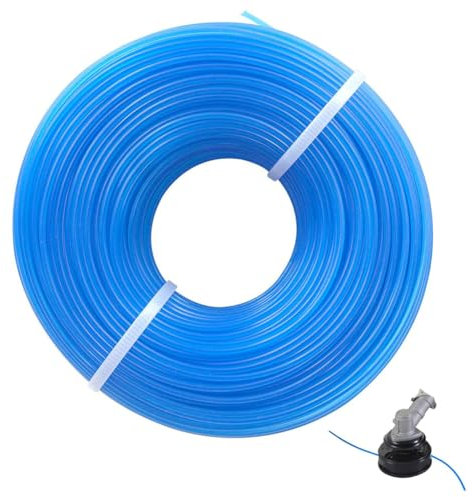 Blue Grass Strimmer Line Wire Cord,Blue Strimmer Line Wire Powerful Tools Heavy Duty Nylon Brushcutter Trimmer Cord String Wire Line Wire for Petrol Strimmers,Electric Trimmers 1.6mm*100m