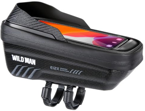 JUCHRZEY 1L Sonnenblende Fahrradrahmentasche mit Schnellverschluss Fahrrad-Frontrahmentasche Unterstützung Touchscreen Fahrrad-Oberrohrtasche Reflektierend for Smartphones 4,7-6,8 Zoll