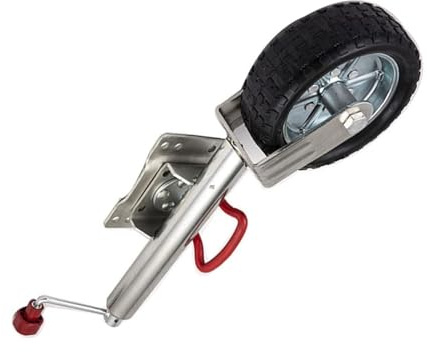 QICBYING Beach Wheel Trailer Jack - Boat Trailer Jack - Trailer Jack Wheel, Heavy-Duty Trailer Jockey Wheel Bracket, Capacity 540kg, Bolt-On Swivel Tongue Jack, 20cm Steel Shaft Ring Rubber Wheel