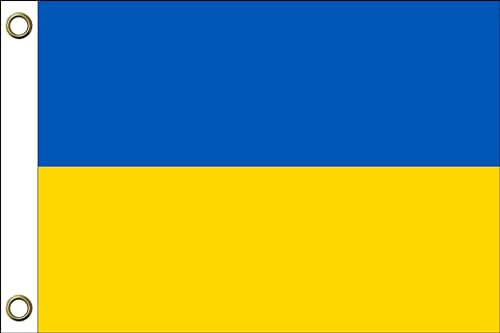 Ukraine Flagge Fahne | 150 cm x 90 cm / 90 x 150 cm | Wetterfest & Langlebig | Polyester mit zwei Ösen