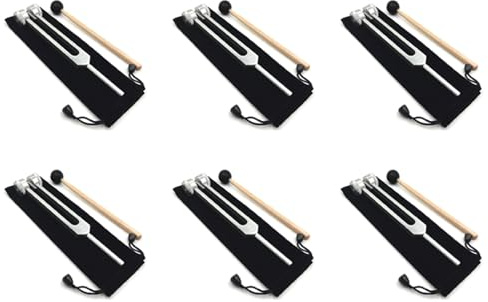 6 x OM136.1Hz Musik-Stimmgabel-Instrumenten-Set aus Aluminiumlegierung für Klangheilung, Klangvibrationswerkzeuge