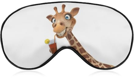 Lustige Giraffe 3D-Muster Schlafmaske mit verstellbarem Riemen, bequeme weiche Augenmaske, Schlafhilfe, lichtblockierende Augenmasken