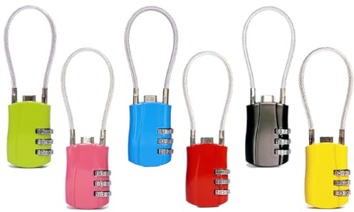 Hitopin Zahlenschloss 3 Stellig, Kleines Schloss mit Zahlencode, Kofferschloss Vorhängeschloss, Kofferschloss Zahlenschloss, für Koffer Gepäck Rucksack Schul oder Gym Kabinett(6PCS)