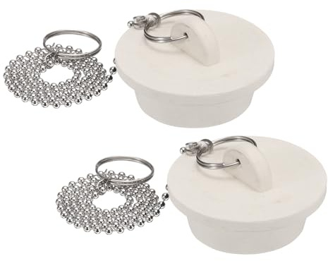 QUARKZMAN 2 STK Abflussstopfen Ø38mm Badewannenstöpsel Waschbeckenstöpsel Gummi Stopfen Abflusssieb Abflussstöpsel Gummistöpsel Küchenspüle Stöpsel für Spülbecken Weiß