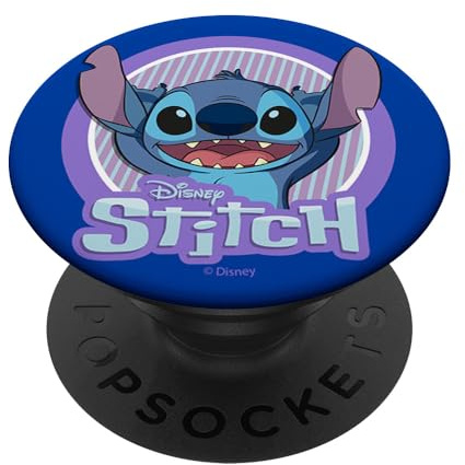Disney Lilo & Stitch Cute And Happy Stitch Portrait PopSockets Swappable PopGrip