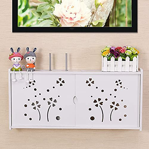 FGDIUCVN Floating Shelves Solid Wood Partition/Wallmounted Tv Cabinet/WiFi Router Rack/Storage Rack for Tv Components/Media Console/Cable Box/Router/Remote/DVD Player/Game Console/Tv Shelf/Living ro,