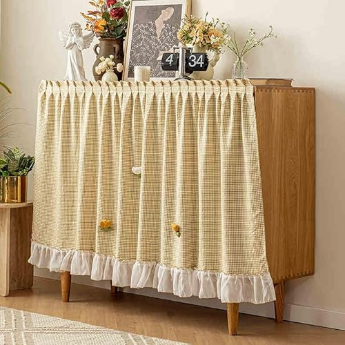 Cammeciso Baumwolle Leinen Bistrogardinen,Scheibengardine Leinen Gardinen,Vintage KüChenvorhäNge,FüHlt Sich Weich An,VorhäNge KöNnen Als Dekoration An Der Wand Oder Vor Dem Fenster,Jalousien