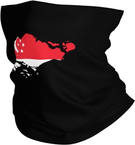 Stirnband Singapur Flagge Karte Schlauchschal Multifunktion Nackenwärmer Bequem Gesichtsdekoration Für Motorrad, Ski, Klettern