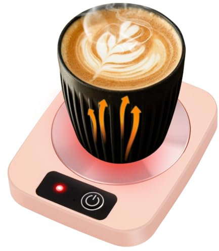 AYESY Scalda Tazza da Scrivania, 55℃ Scalda Tazza Elettrico Warm per Caffè Bevande Tè Scalda Latte 220V 16W Portatile Elettrico Scaldatazze Scalda Tazze Mini Cuscinetto Riscaldante per Tazze Ros