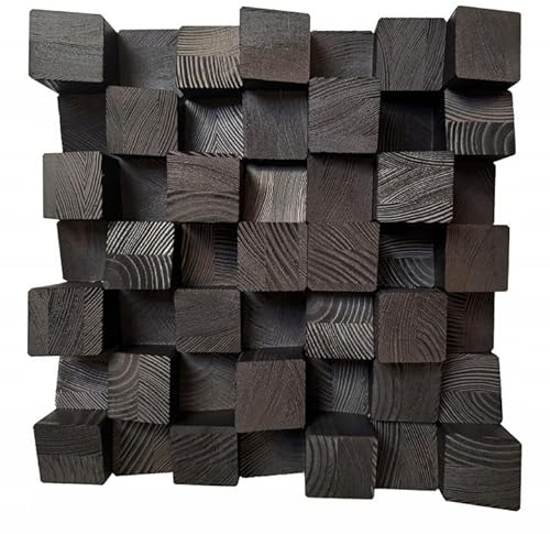 IG Acoustics Diffusore acustico 2D Skyline Pro, diffusore acustico, pannello da parete in legno, pannello acustico (nero)