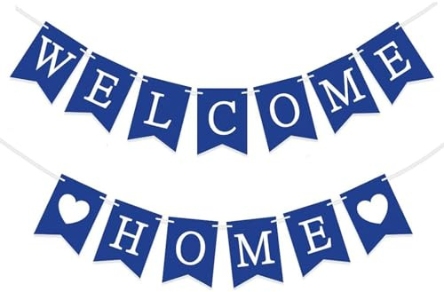 bannière bienvenue à la maison bleue