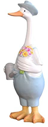 Bella statua animale resina anatra decorazione squisita adorabile arte anatra contadino statua ornamenti per giardino