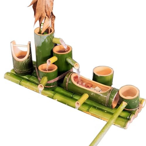 XYUERU Fuente de jardín de bambú, decoración de Estanque de jardín Zen japonés, Fuente de Agua Zen Feng Shui, decoración del hogar for césped de Patio Interior y Exterior.(35cm)