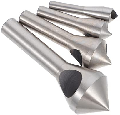 DIYEAH 4 Pezzi Champfer Interiore Di Chip Attrezzo Chiave Smussare Utensili Lavello Svasato Lavorazione Del Legno Conico Acciaio Ad Alta Velocità Silver