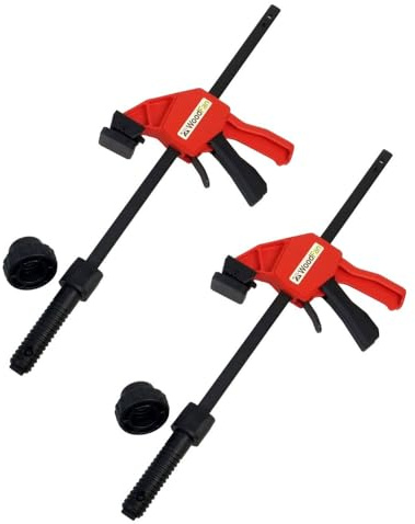 2x Schnellspannzwinge mit Niederhalter für MFT-Tische mit 20-mm-Bohrungen 250mm