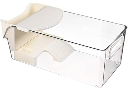 Mini Terrarium Komplettset Schildkrötenaquarium Terrarium Mit Becken, Plattform & Höhle Aus PET & PP Für Wasserschildkröten, Reptilien, Krabben Heimtier-Aquaterrarium 37x19x13cm