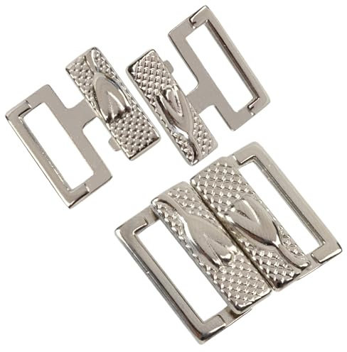 AERZETIX – Lote de 8 cierres clip para tirantes de bikini bañador con motivo “tulipán” | paso para cinta 13 mm | metal color plata
