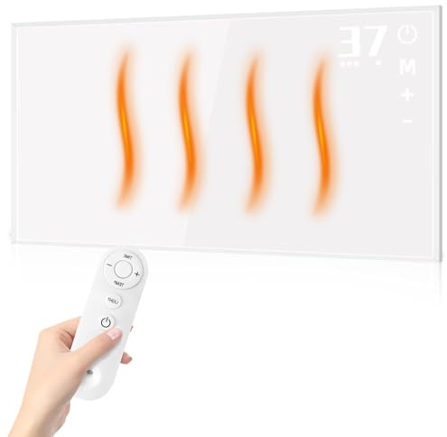 meoaow Infrarot Wandheizung 450 Watt, Infrarotheizung Wandmontage | Mit Überhitzungsschutz & Fernbedienung, 9h Timer, Leiser Energiesparend Elektroheizung für 10-15 ㎡ Schlafzimmer Badezimmer